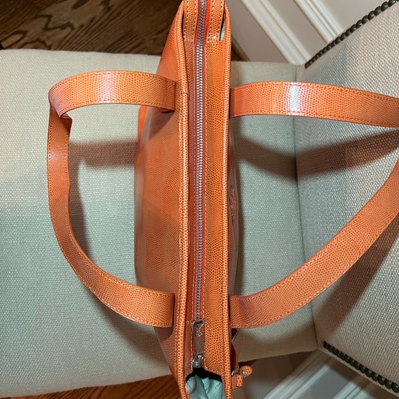 PRICE DROP*Make offer* LAUREN Ralph Lauren Orange Snake Skin Pattern Purse - Picture 4 of 16